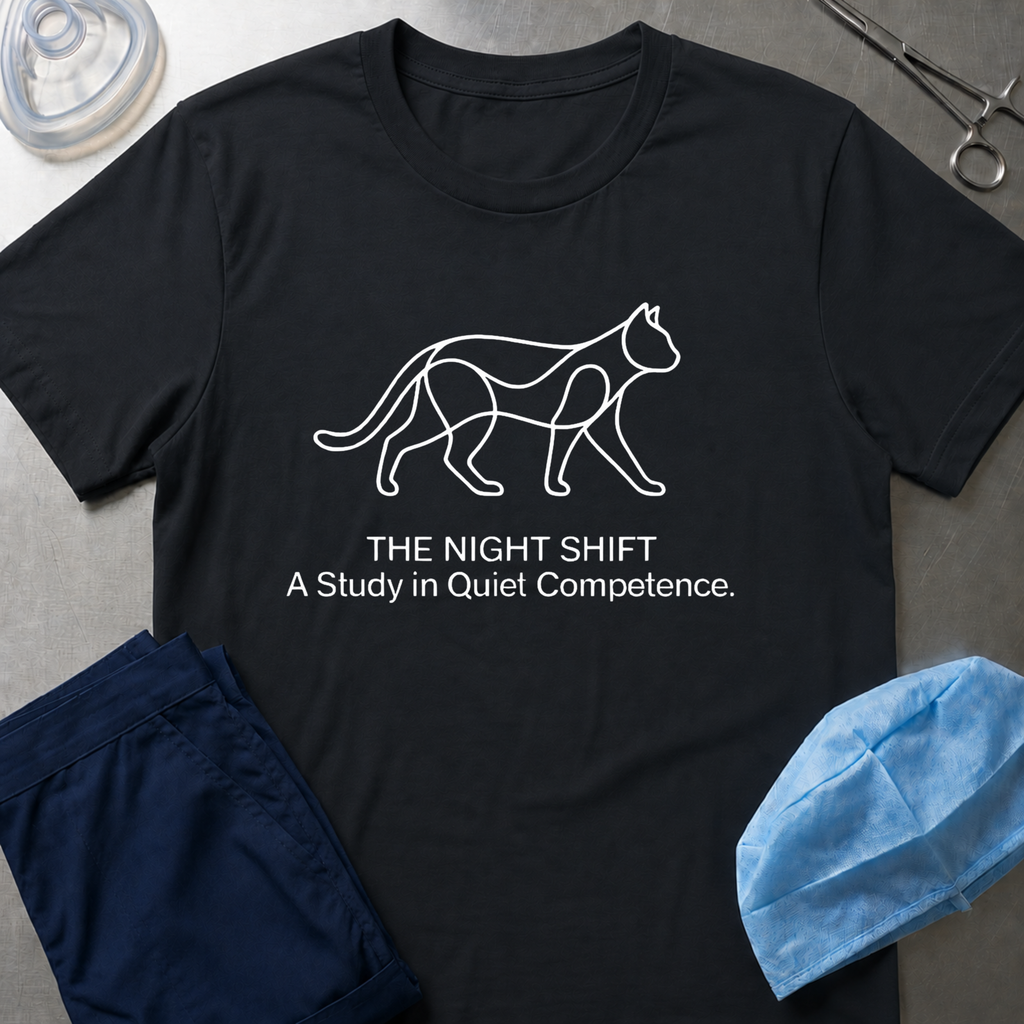Night Shift Cat T-Shirt