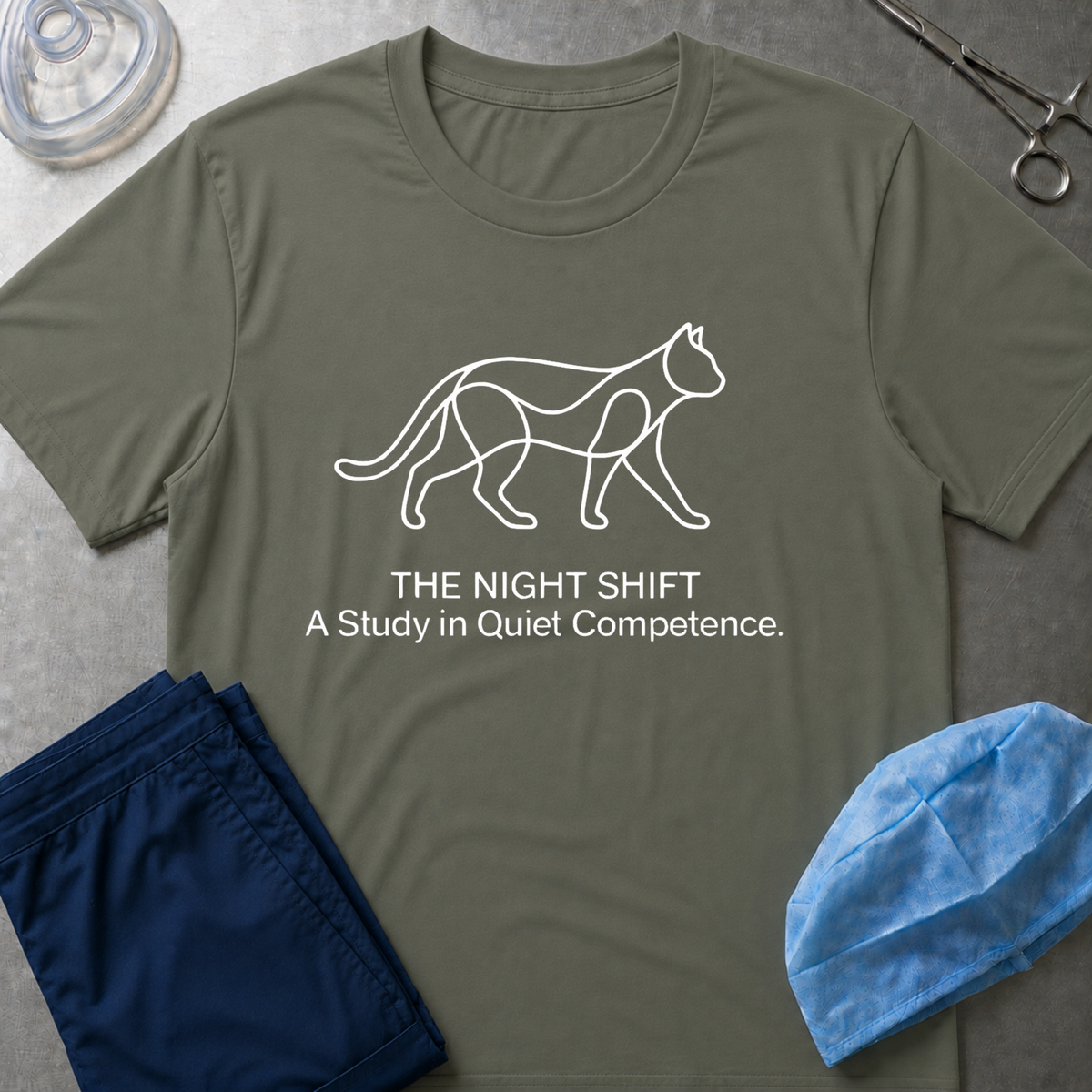 Night Shift Cat T-Shirt