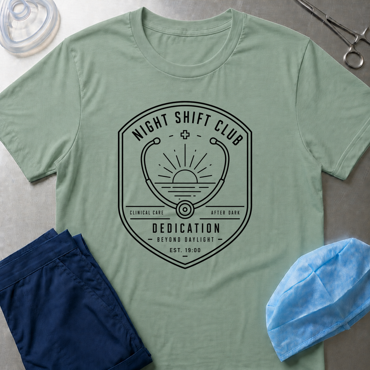 Night Shift Club Badge Sunset T-Shirt