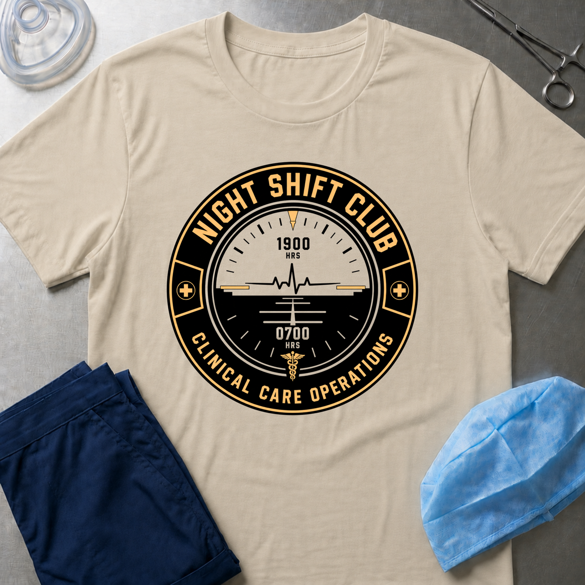 Night Shift Club Badge Operations T-Shirt