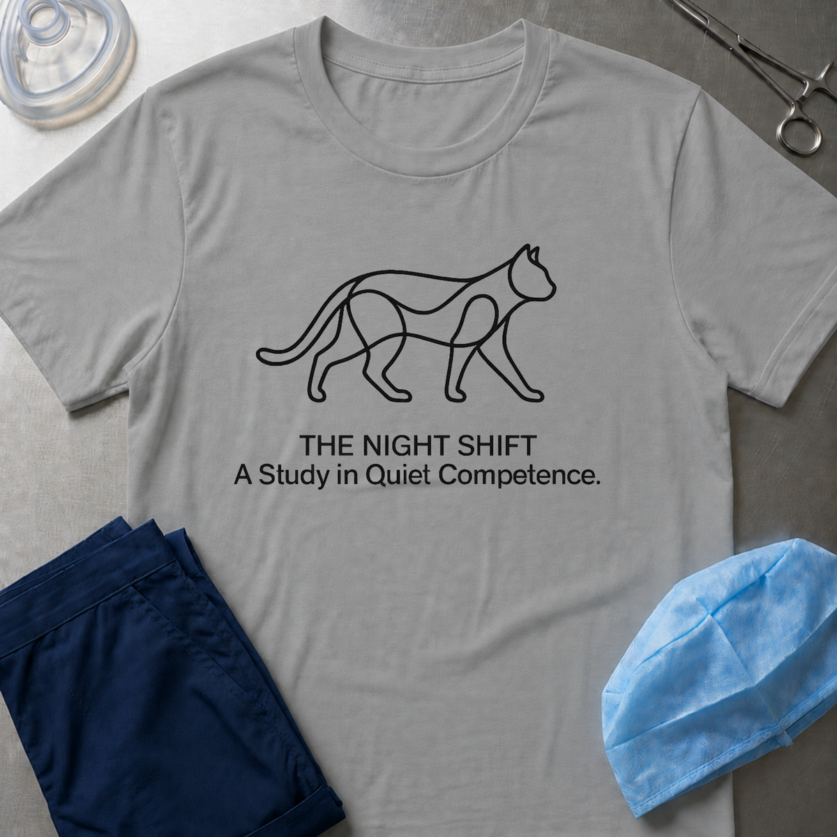 Night Shift Cat T-Shirt
