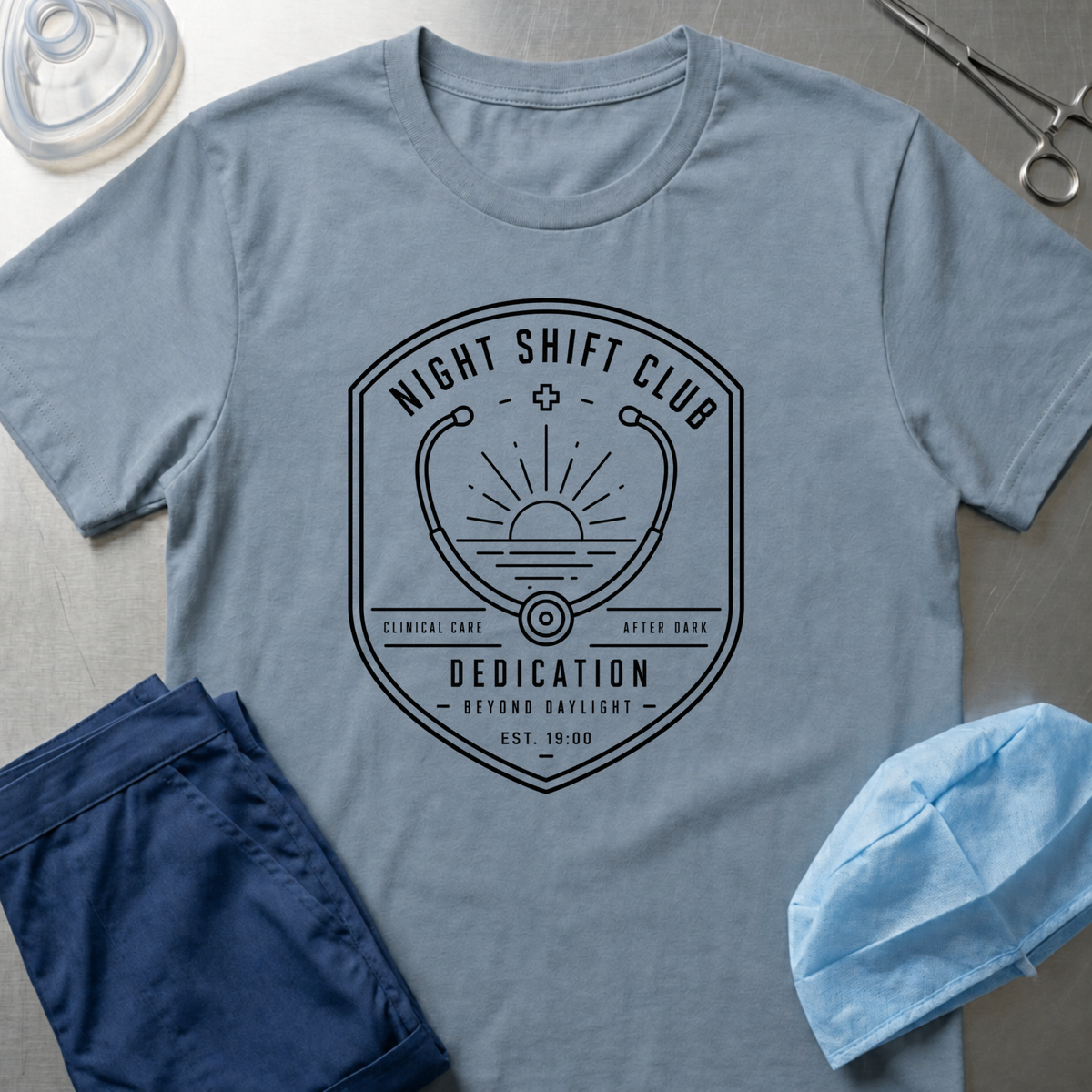 Night Shift Club Badge Sunset T-Shirt